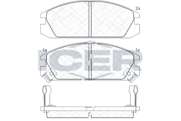 Handler.Part Brake pad set, disc brake ICER 180750 1