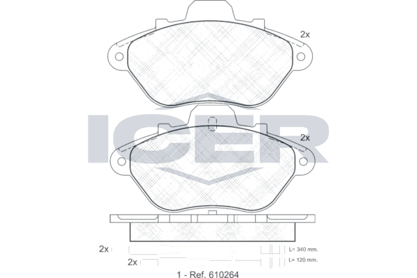 Handler.Part Brake pad set, disc brake ICER 180779 1