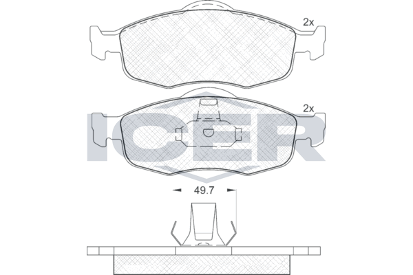 Handler.Part Brake pad set, disc brake ICER 180916 1