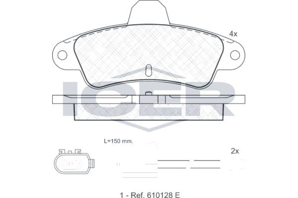 Handler.Part Brake pad set, disc brake ICER 180919 1