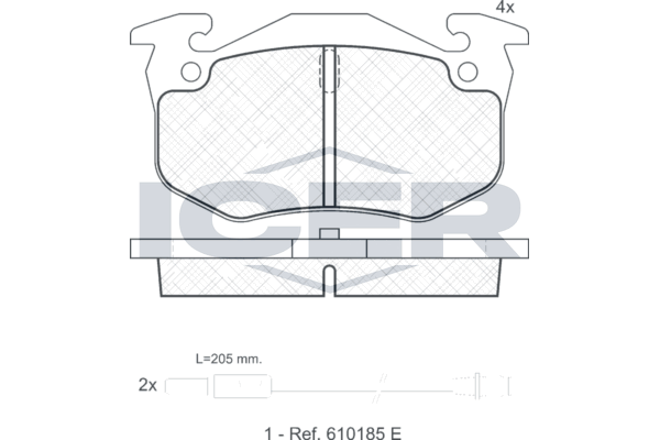 Handler.Part Brake pad set, disc brake ICER 180931 1