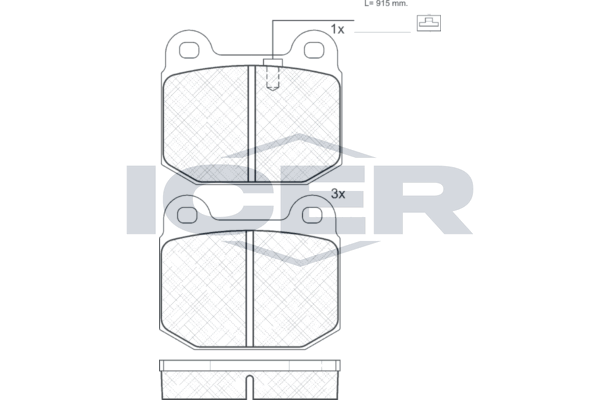 Handler.Part Brake pad set, disc brake ICER 180946 1