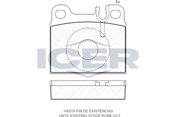 Handler.Part Brake pad set, disc brake ICER 180977 1