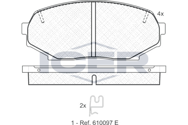 Handler.Part Brake pad set, disc brake ICER 181099 1