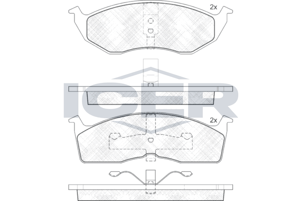 Handler.Part Brake pad set, disc brake ICER 181113 1