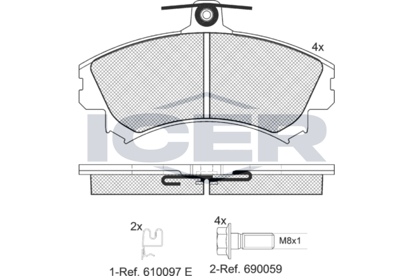 Handler.Part Brake pad set, disc brake ICER 181118700 1