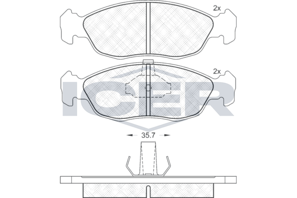 Handler.Part Brake pad set, disc brake ICER 181121 1