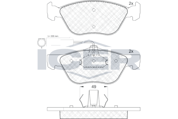 Handler.Part Brake pad set, disc brake ICER 181125 1