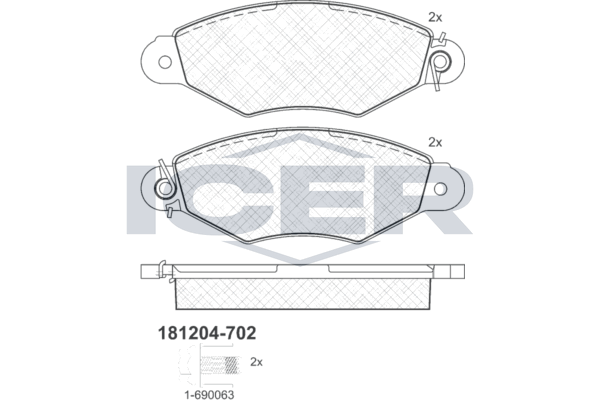 Handler.Part Brake pad set, disc brake ICER 181204702 1