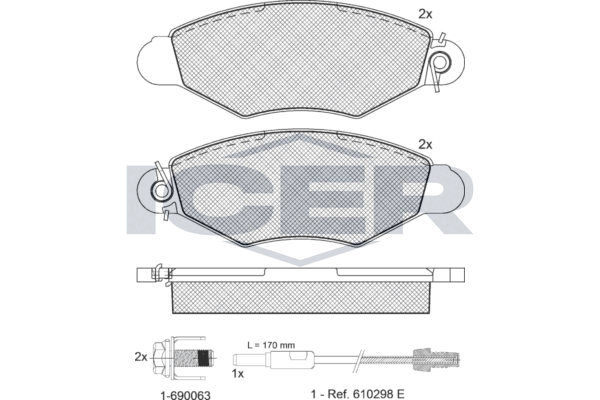 Handler.Part Brake pad set, disc brake ICER 181217203 1