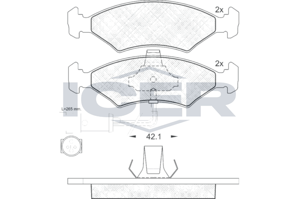 Handler.Part Brake pad set, disc brake ICER 181230 1