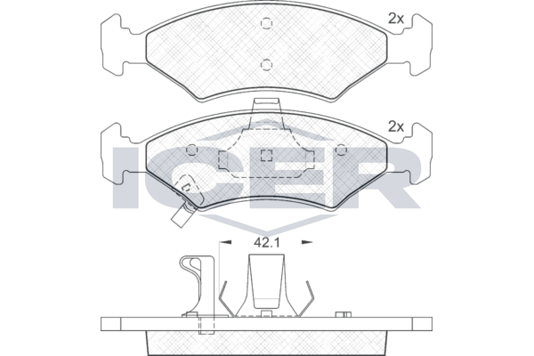 Handler.Part Brake pad set, disc brake ICER 181231 1