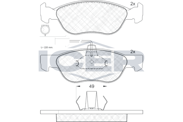 Handler.Part Brake pad set, disc brake ICER 181243 1