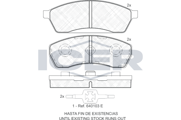 Handler.Part Brake pad set, disc brake ICER 181292 1