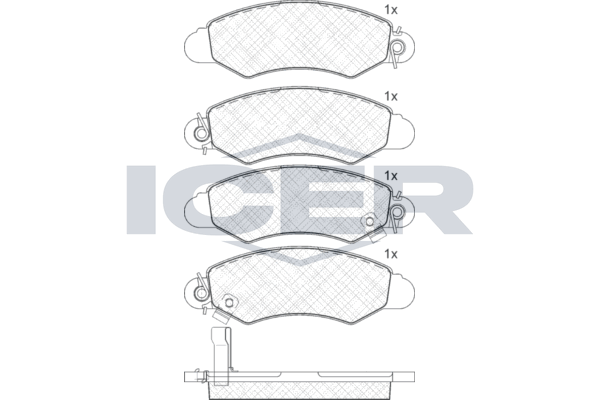 Handler.Part Brake pad set, disc brake ICER 181293 1