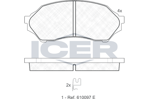 Handler.Part Brake pad set, disc brake ICER 181309 1