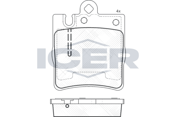 Handler.Part Brake pad set, disc brake ICER 181312202 1