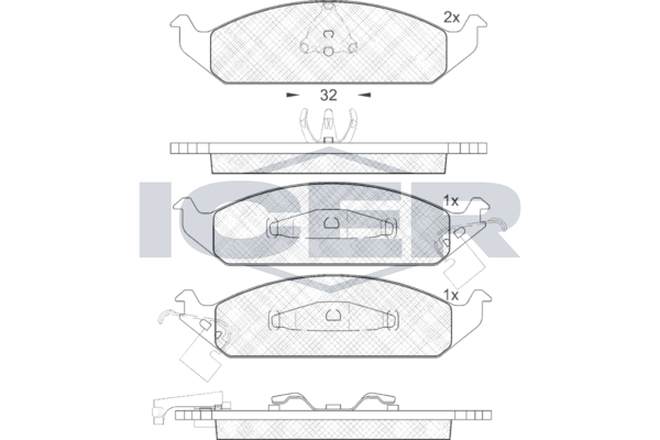 Handler.Part Brake pad set, disc brake ICER 181339 1