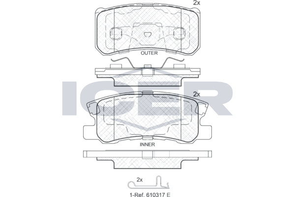 Handler.Part Brake pad set, disc brake ICER 181375202 1