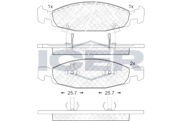 Handler.Part Brake pad set, disc brake ICER 181398 1