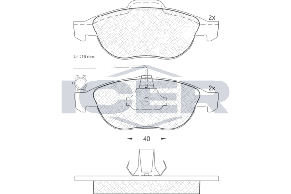 Handler.Part Brake pad set, disc brake ICER 181446 1