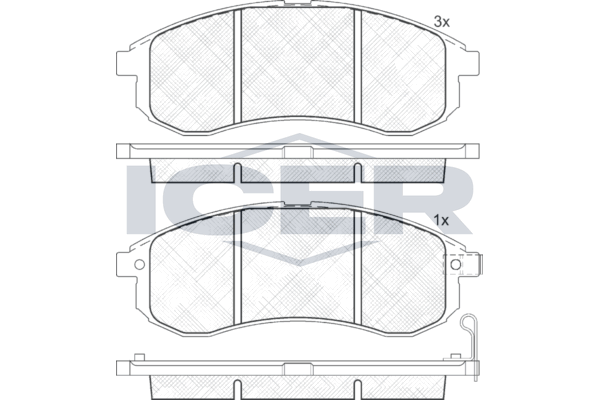 Handler.Part Brake pad set, disc brake ICER 181507 1