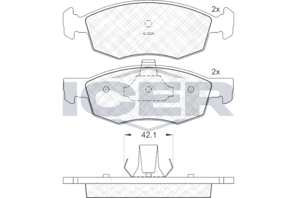 Handler.Part Brake pad set, disc brake ICER 181508 1