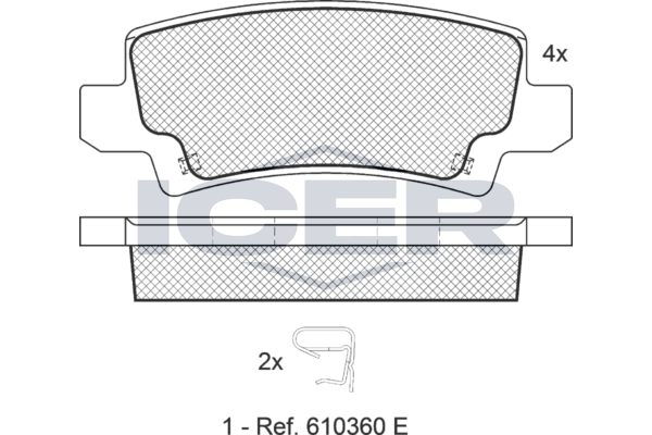 Handler.Part Brake pad set, disc brake ICER 181514 1