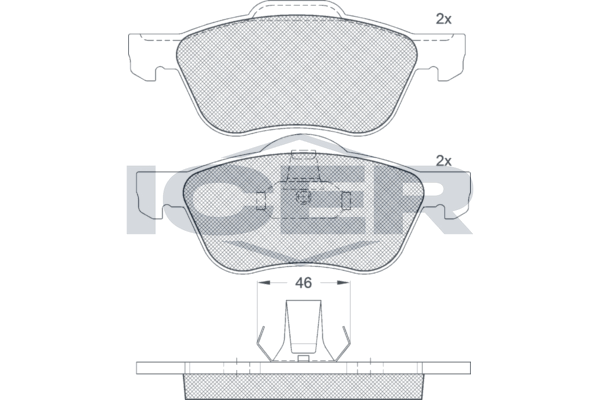 Handler.Part Brake pad set, disc brake ICER 181528 1