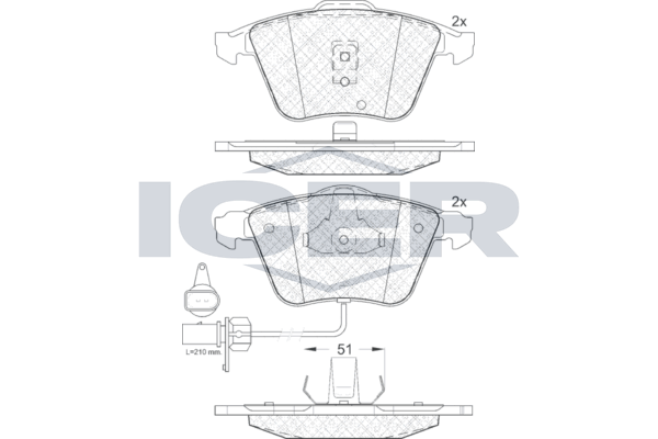 Handler.Part Brake pad set, disc brake ICER 181531 1