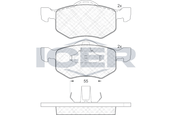 Handler.Part Brake pad set, disc brake ICER 181532 1