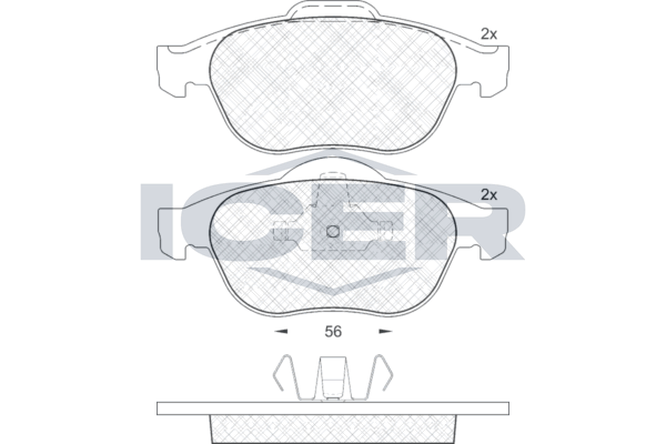 Handler.Part Brake pad set, disc brake ICER 181533 1