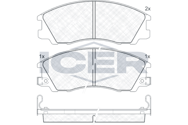 Handler.Part Brake pad set, disc brake ICER 181539 1