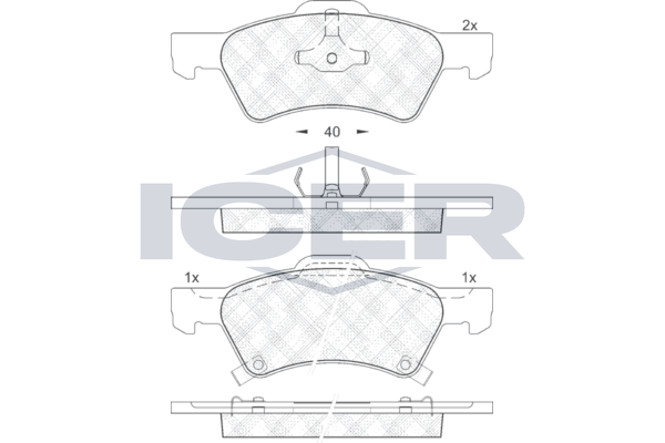 Handler.Part Brake pad set, disc brake ICER 181544 1