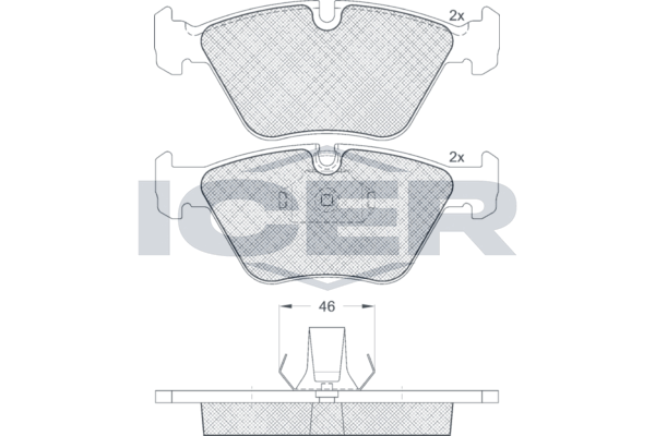 Handler.Part Brake pad set, disc brake ICER 181550 1