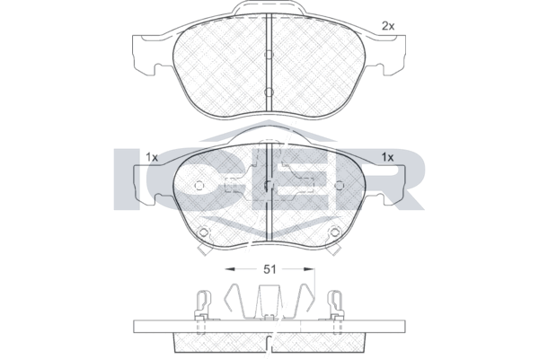 Handler.Part Brake pad set, disc brake ICER 181556 1