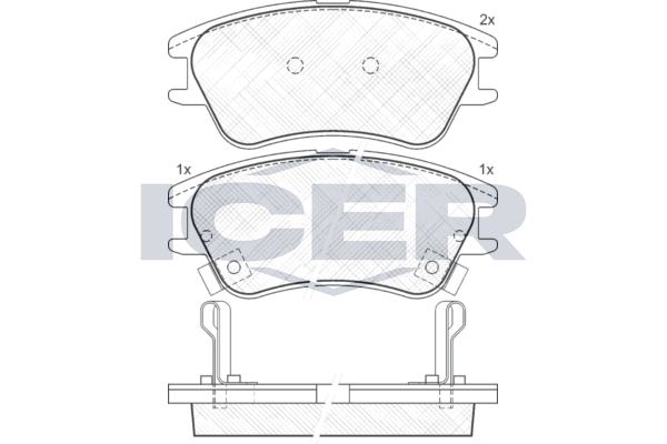 Handler.Part Brake pad set, disc brake ICER 181557 1