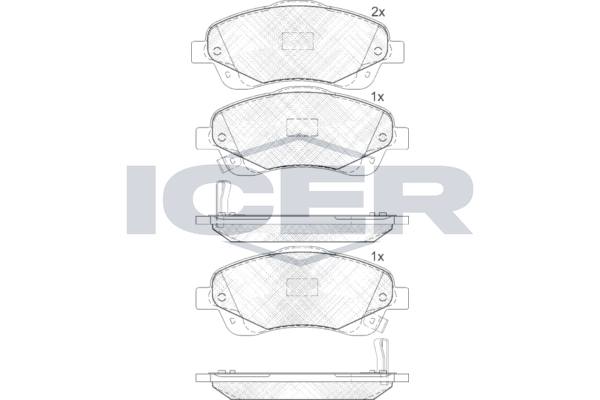 Handler.Part Brake pad set, disc brake ICER 181573 1