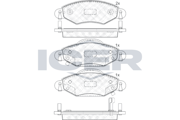 Handler.Part Brake pad set, disc brake ICER 181587 1