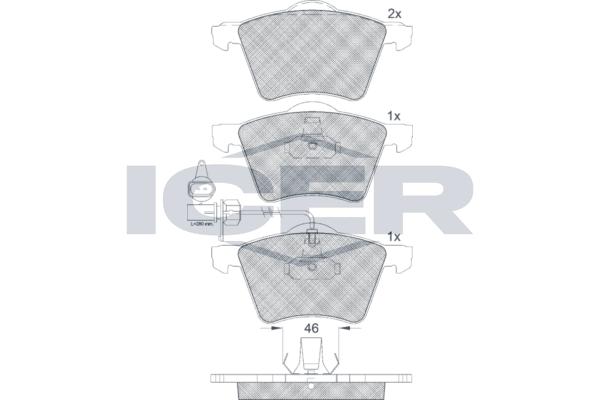 Handler.Part Brake pad set, disc brake ICER 181605 1