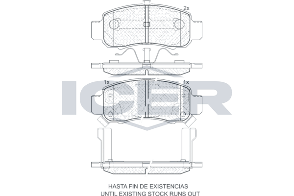 Handler.Part Brake pad set, disc brake ICER 181609 1