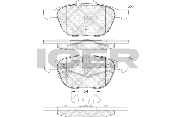 Handler.Part Brake pad set, disc brake ICER 181617203 1