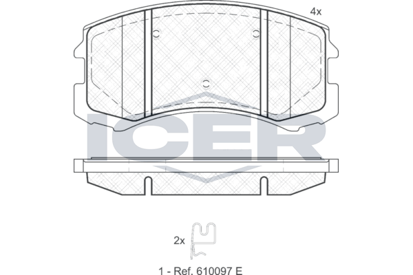 Handler.Part Brake pad set, disc brake ICER 181618 1