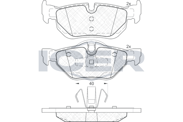 Handler.Part Brake pad set, disc brake ICER 181663 1