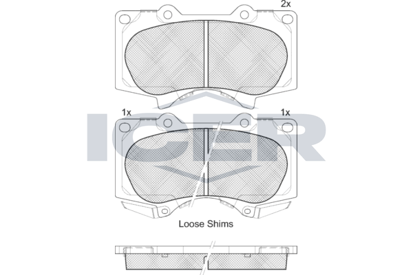 Handler.Part Brake pad set, disc brake ICER 181665 1