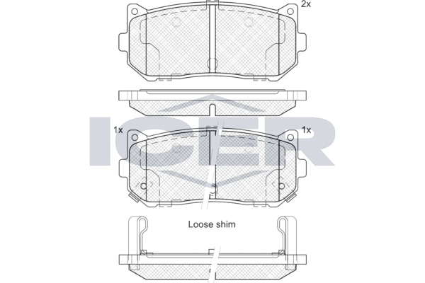 Handler.Part Brake pad set, disc brake ICER 181669 1