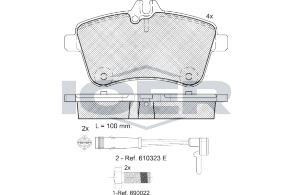 Handler.Part Brake pad set, disc brake ICER 181677700 1