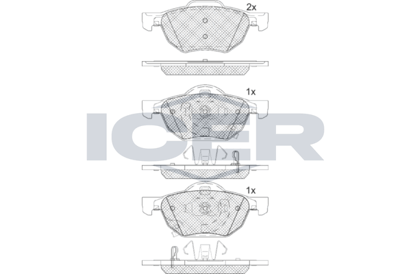 Handler.Part Brake pad set, disc brake ICER 181695 1