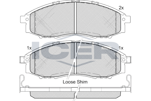 Handler.Part Brake pad set, disc brake ICER 181703 1