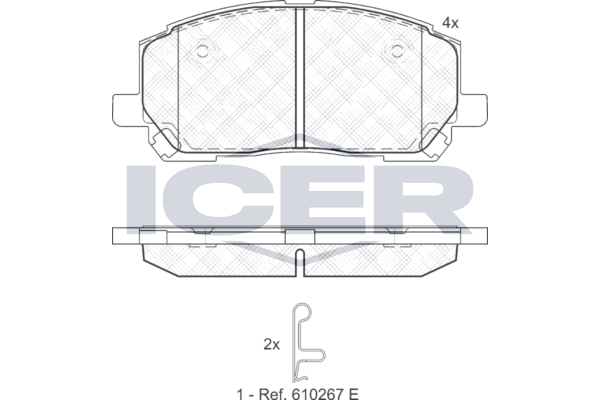 Handler.Part Brake pad set, disc brake ICER 181705 1